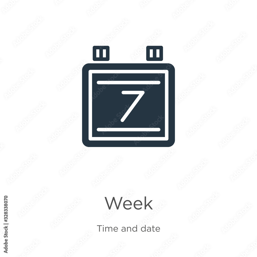 Poster week icon vector. trendy flat week icon from time and date collection isolated on white background. 