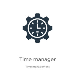 Time manager icon vector. Trendy flat time manager icon from time management collection isolated on white background. Vector illustration can be used for web and mobile graphic design, logo, eps10