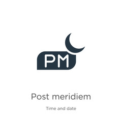 Post meridiem icon vector. Trendy flat post meridiem icon from time and date collection isolated on white background. Vector illustration can be used for web and mobile graphic design, logo, eps10