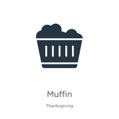 Muffin icon vector. Trendy flat muffin icon from thanksgiving collection isolated on white background. Vector illustration can be used for web and mobile graphic design, logo, eps10