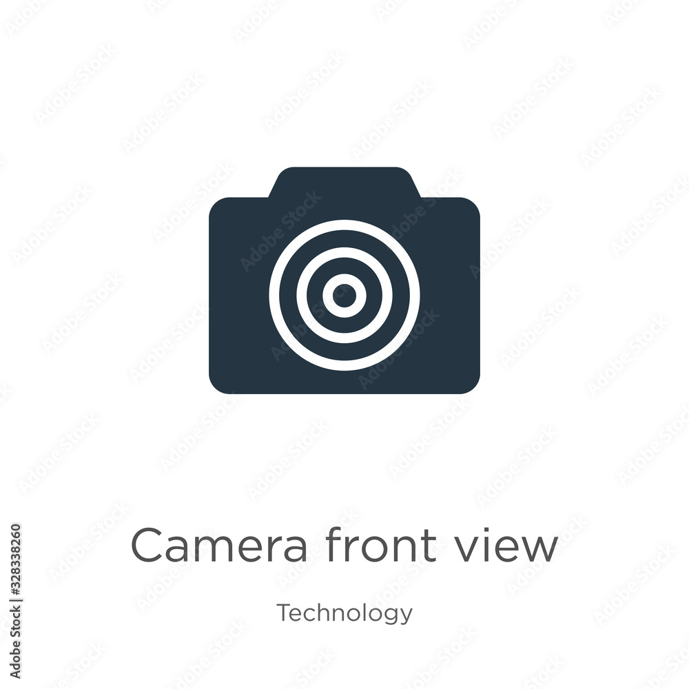 Poster camera front view icon vector. trendy flat camera front view icon from technology collection isolate