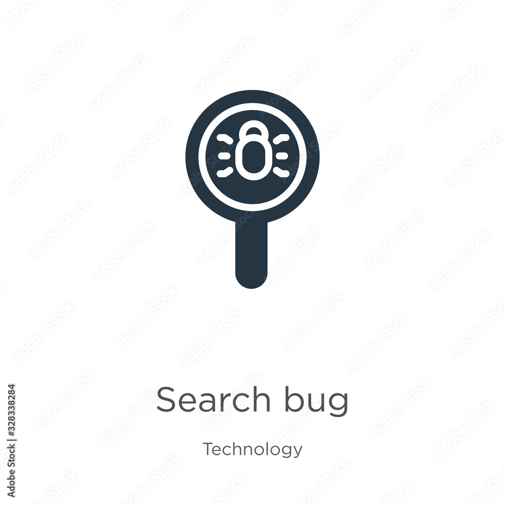 Poster search bug icon vector. trendy flat search bug icon from technology collection isolated on white bac