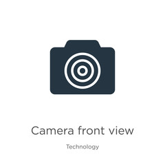 Camera front view icon vector. Trendy flat camera front view icon from technology collection isolated on white background. Vector illustration can be used for web and mobile graphic design, logo,