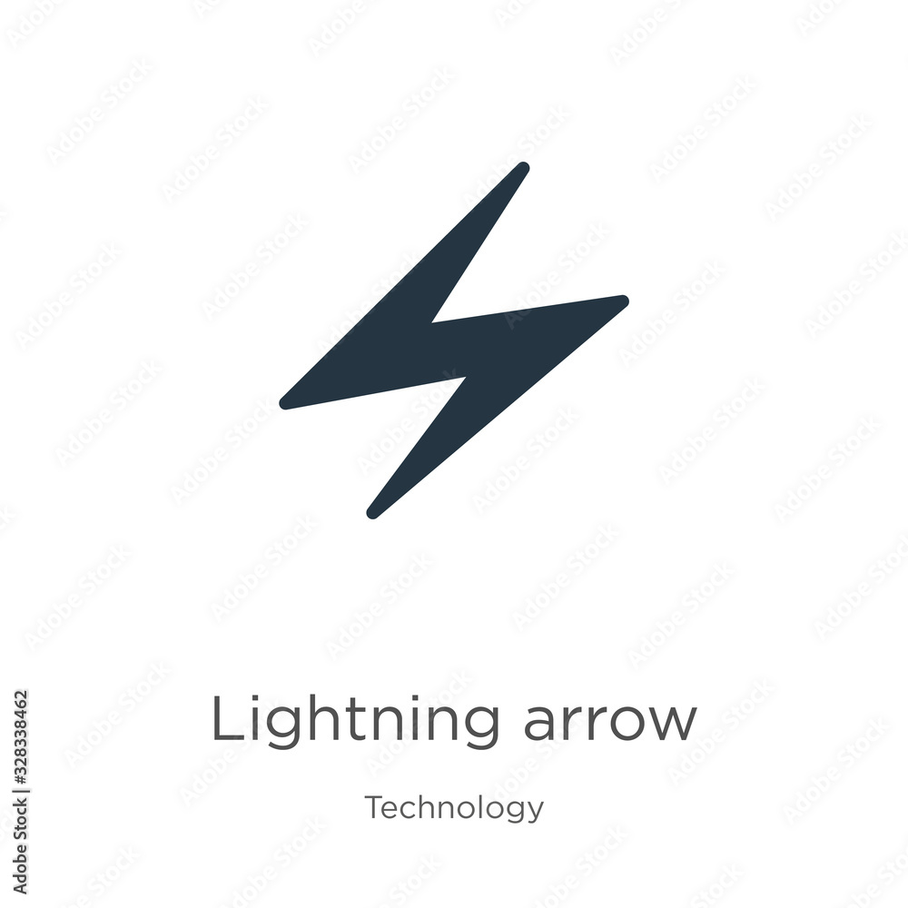 Poster lightning arrow icon vector. trendy flat lightning arrow icon from technology collection isolated on