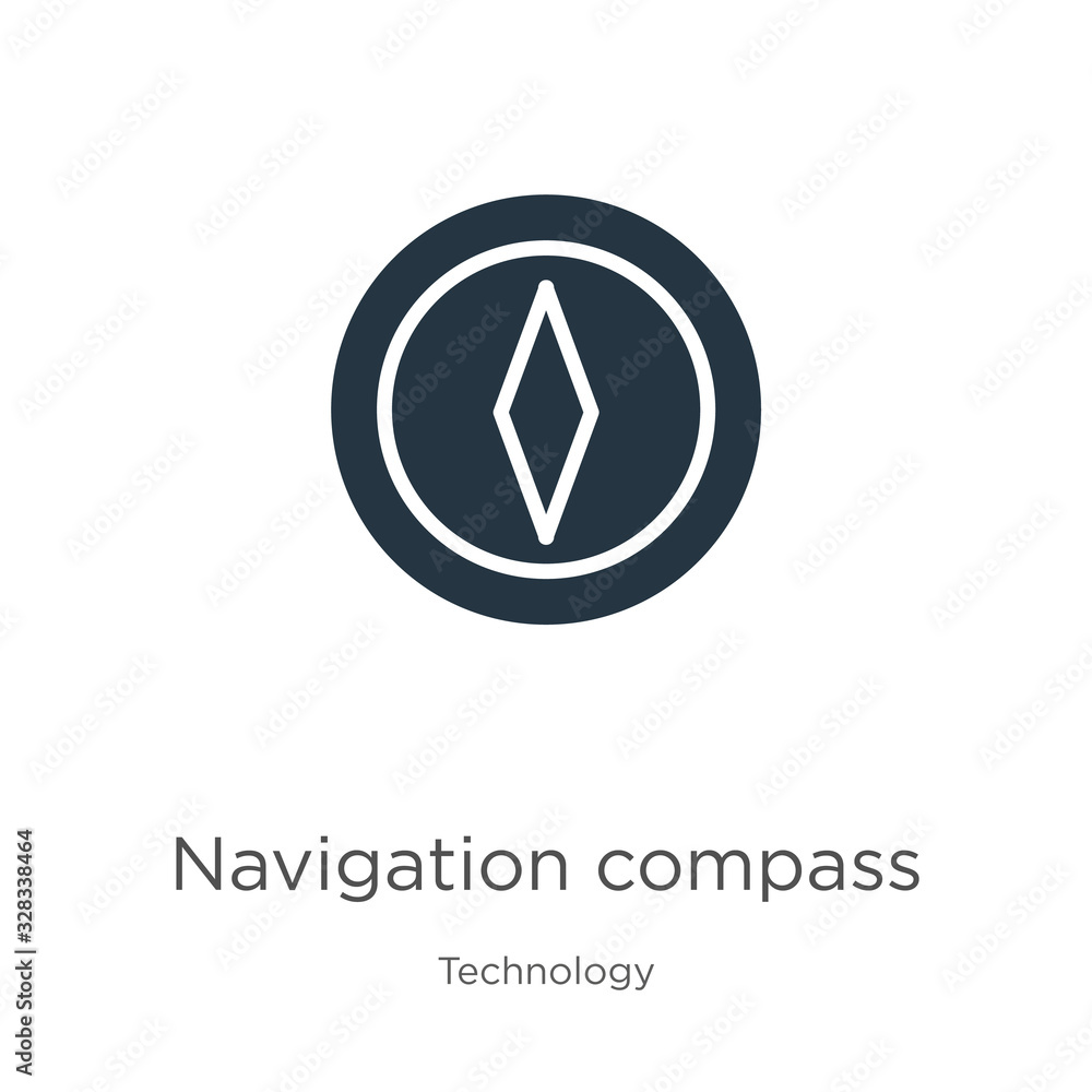 Poster navigation compass icon vector. trendy flat navigation compass icon from technology collection isola