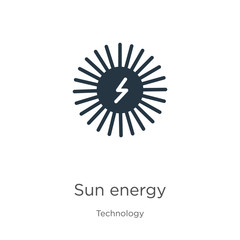Sun energy icon vector. Trendy flat sun energy icon from technology collection isolated on white background. Vector illustration can be used for web and mobile graphic design, logo, eps10