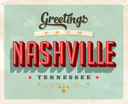 Vintage Touristic Greeting Card - Vector. Grunge effects can be easily removed for a brand new, clean sign.