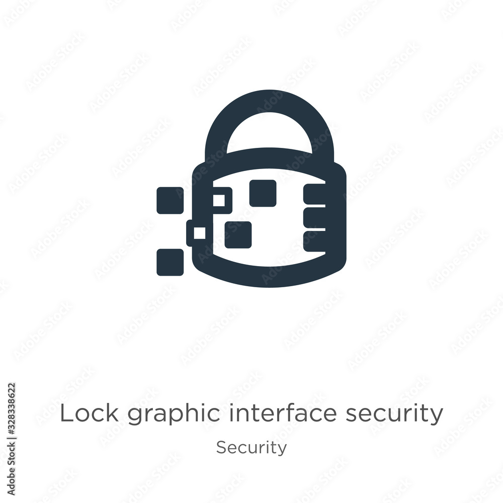 Poster lock graphic interface security symbol icon vector. trendy flat lock graphic interface security symb