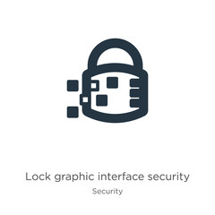 Lock graphic interface security symbol icon vector. Trendy flat lock graphic interface security symbol icon from security collection isolated on white background. Vector illustration can be used for