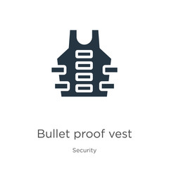 Bullet proof vest icon vector. Trendy flat bullet proof vest icon from security collection isolated on white background. Vector illustration can be used for web and mobile graphic design, logo, eps10