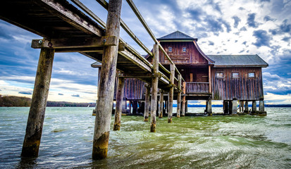 old wooden boathouse