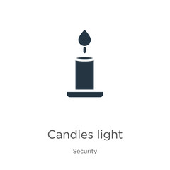 Candles light icon vector. Trendy flat candles light icon from security collection isolated on white background. Vector illustration can be used for web and mobile graphic design, logo, eps10