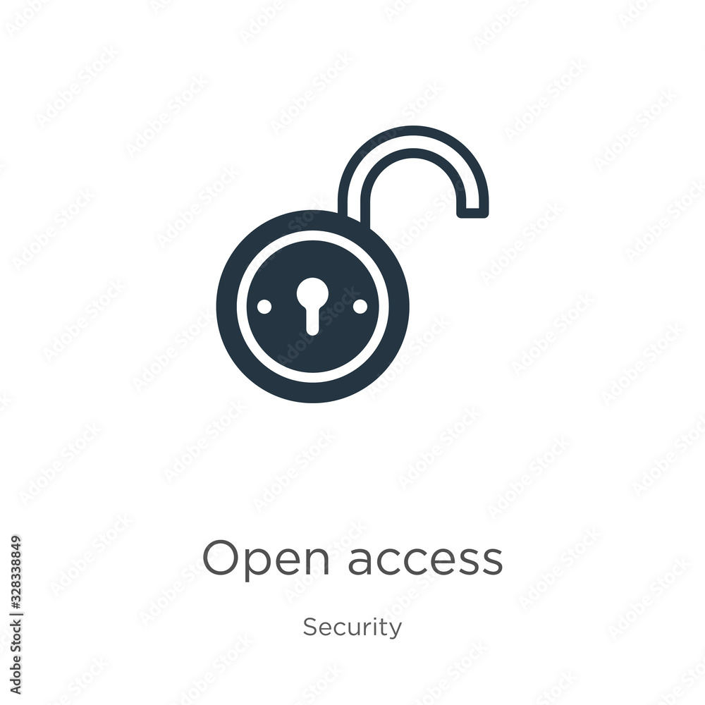 Poster open access icon vector. trendy flat open access icon from security collection isolated on white bac