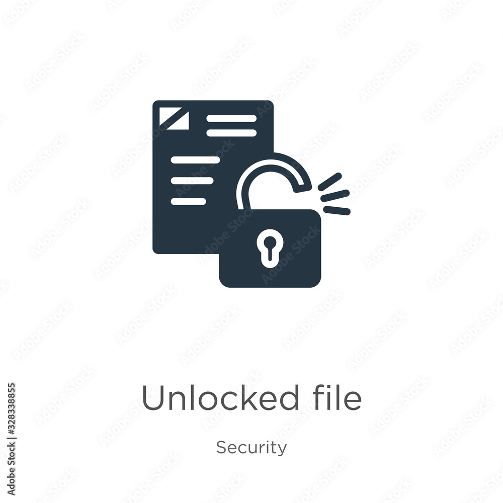 Poster unlocked file icon vector. trendy flat unlocked file icon from security collection isolated on white
