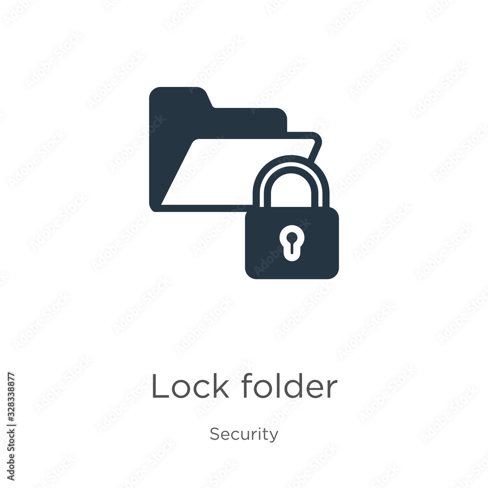 Poster lock folder icon vector. trendy flat lock folder icon from security collection isolated on white bac
