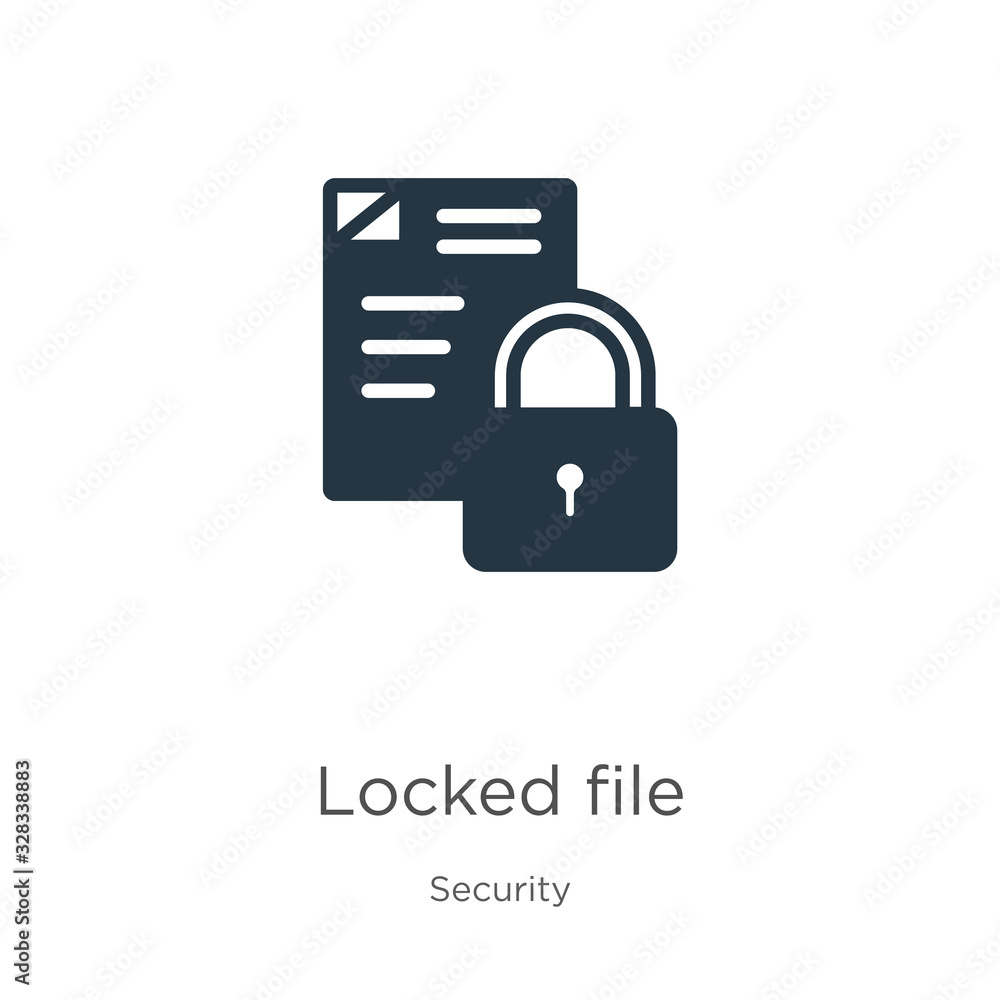 Poster locked file icon vector. trendy flat locked file icon from security collection isolated on white bac
