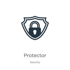 Protector icon vector. Trendy flat protector icon from security collection isolated on white background. Vector illustration can be used for web and mobile graphic design, logo, eps10
