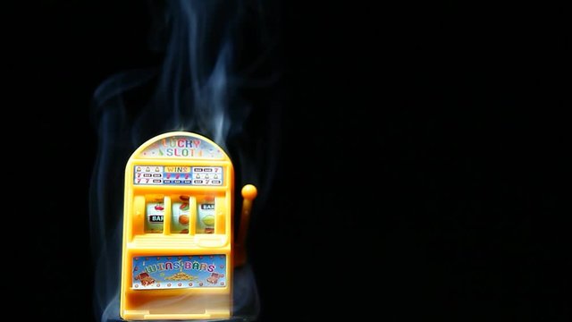 slot machine smoke dark background