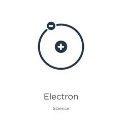 Electron icon vector. Trendy flat electron icon from science collection isolated on white background. Vector illustration can be used for web and mobile graphic design, logo, eps10 - obrazy, fototapety, plakaty