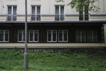 Facade of a building in the city