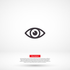 Eye vector icon , lorem ipsum Flat design