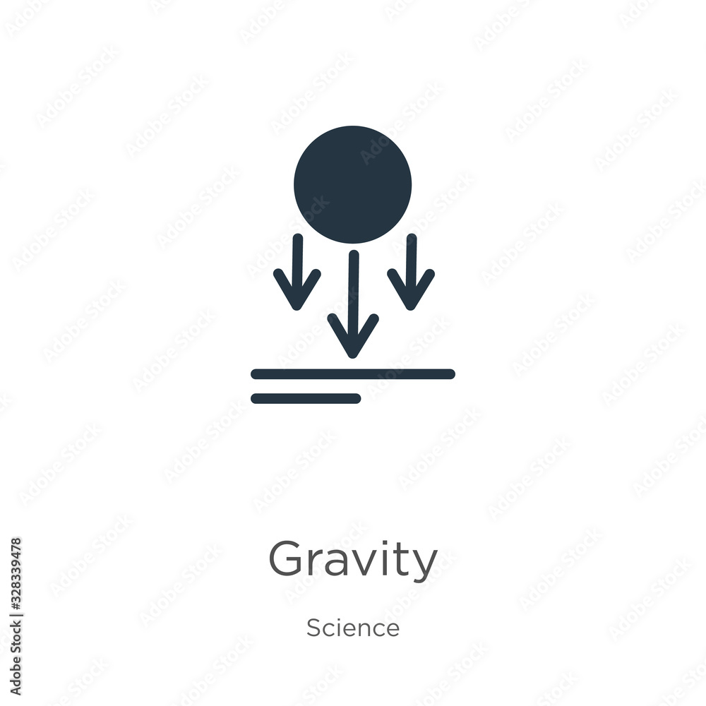 Poster gravity icon vector. trendy flat gravity icon from science collection isolated on white background. 
