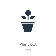 Plant pot icon vector. Trendy flat plant pot icon from nature collection isolated on white background. Vector illustration can be used for web and mobile graphic design, logo, eps10