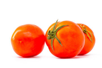 Tomato vegetables isolated on white. Fresh tomato fruit Clipping Path. Tomato macro photo