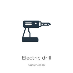 Electric drill icon vector. Trendy flat electric drill icon from construction collection isolated on white background. Vector illustration can be used for web and mobile graphic design, logo, eps10
