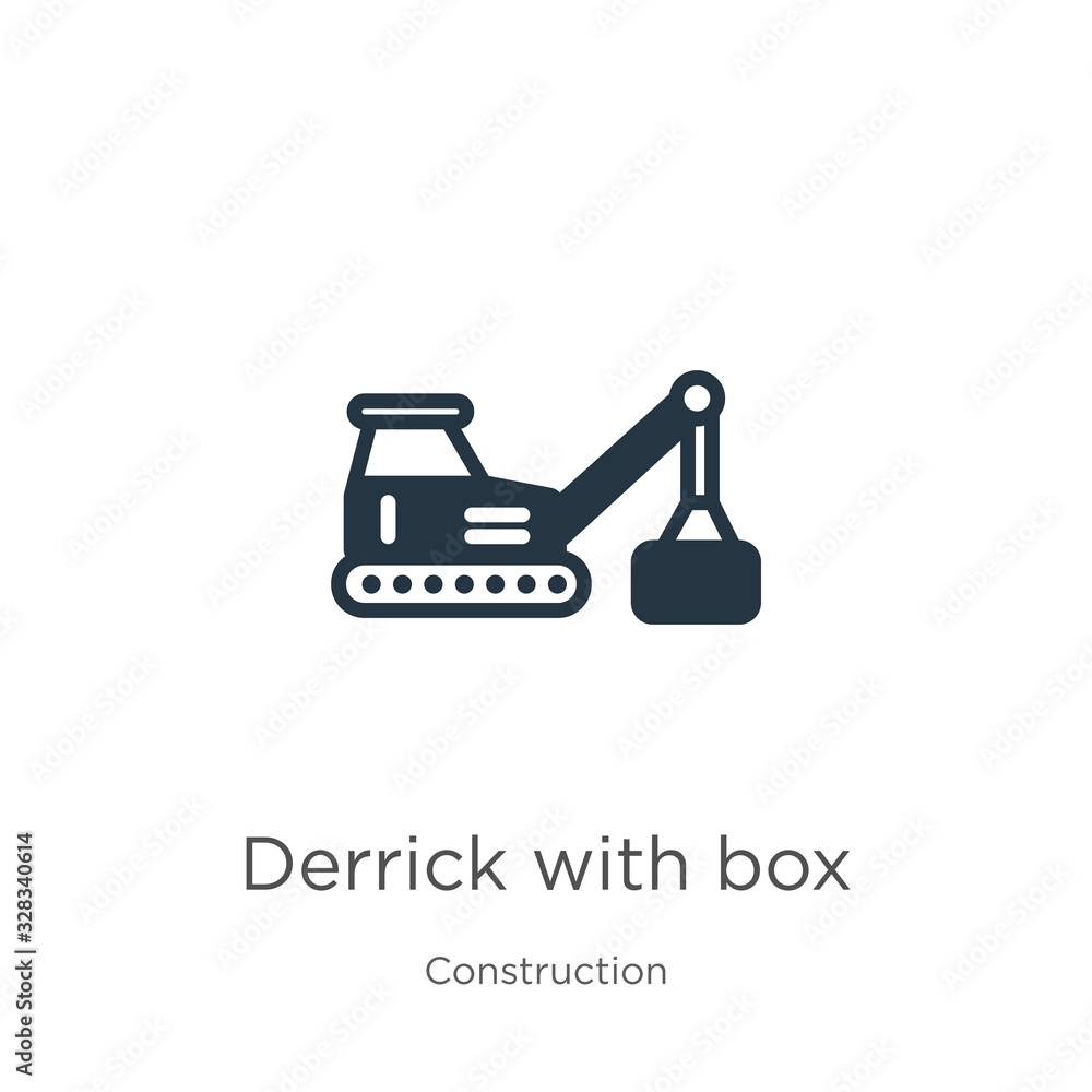 Aufkleber derrick with box icon vector. trendy flat derrick with box icon from construction collection isolate