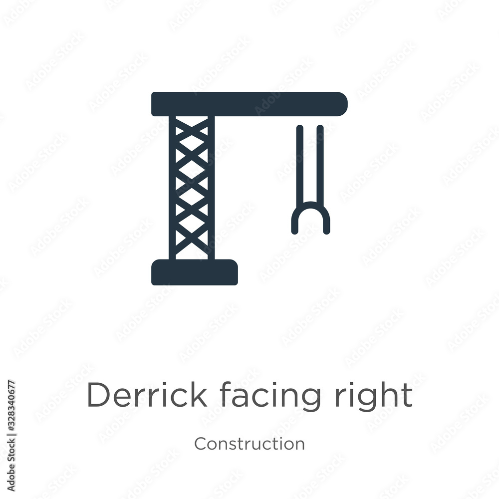 Poster derrick facing right icon vector. trendy flat derrick facing right icon from construction collection