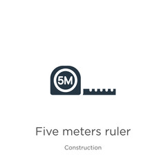 Obraz premium Five meters ruler icon vector. Trendy flat five meters ruler icon from construction collection isolated on white background. Vector illustration can be used for web and mobile graphic design, logo,