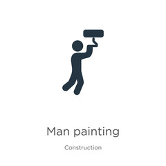 Man painting icon vector. Trendy flat man painting icon from construction collection isolated on white background. Vector illustration can be used for web and mobile graphic design, logo, eps10