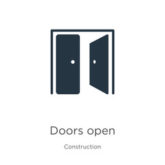 Doors open icon vector. Trendy flat doors open icon from construction collection isolated on white background. Vector illustration can be used for web and mobile graphic design, logo, eps10