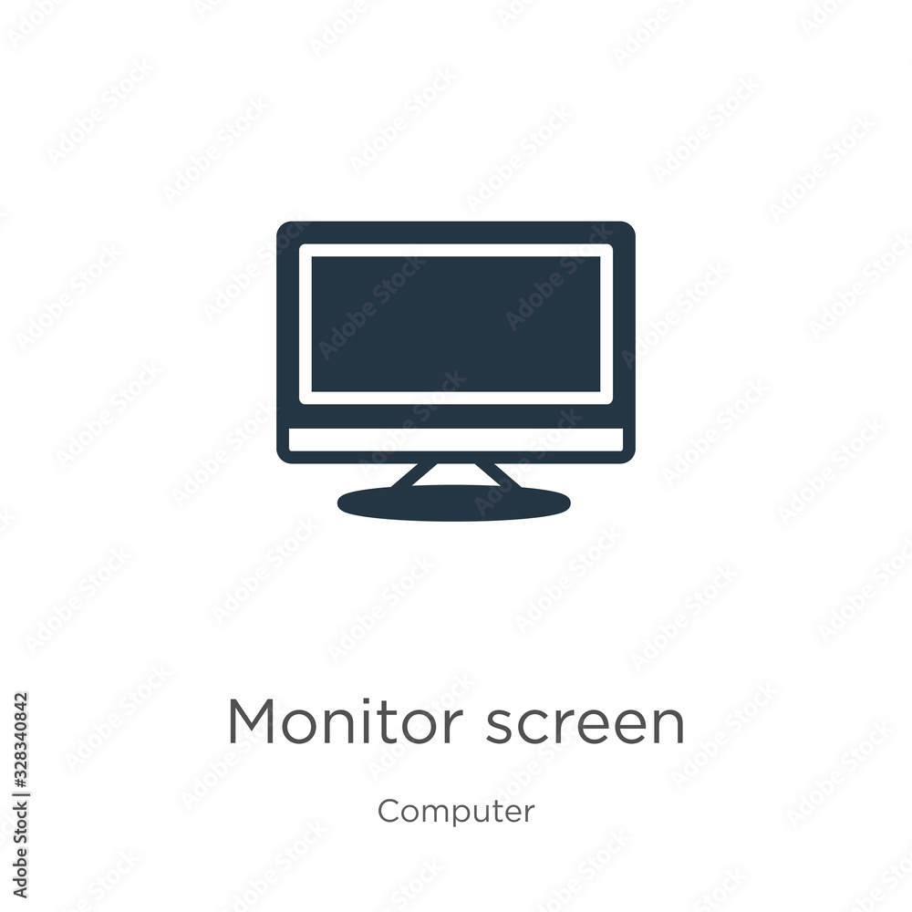 Poster monitor screen icon vector. trendy flat monitor screen icon from computer collection isolated on whi