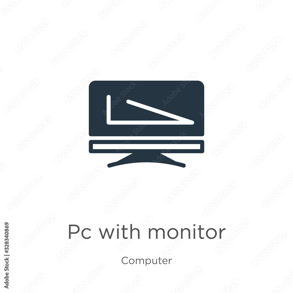 Poster pc with monitor icon vector. trendy flat pc with monitor icon from computer collection isolated on w