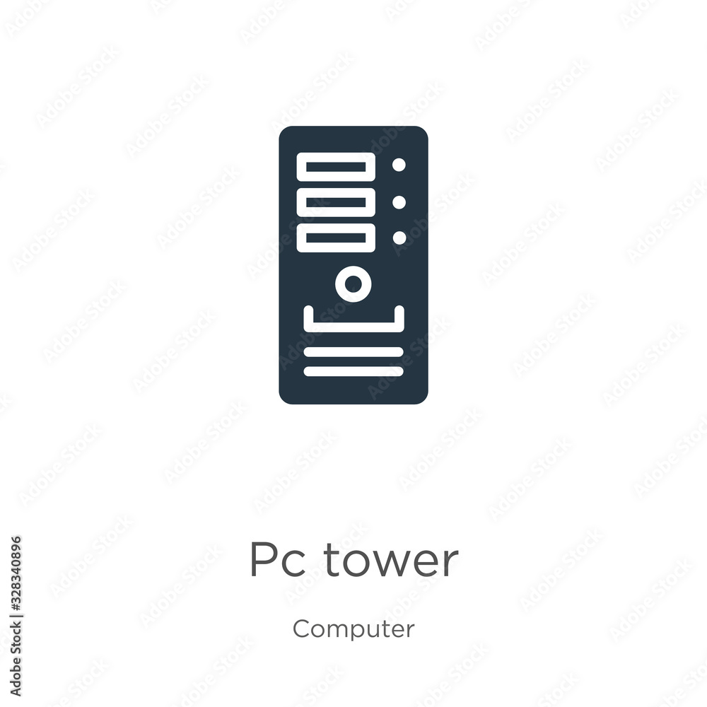 Poster pc tower icon vector. trendy flat pc tower icon from computer collection isolated on white backgroun
