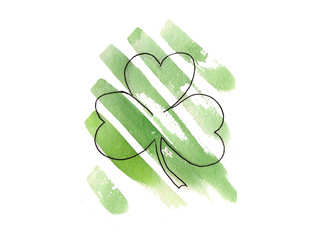 Saint Patrick's day watercolor shamrock
