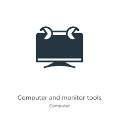 Computer and monitor tools icon vector. Trendy flat computer and monitor tools icon from computer collection isolated on white background. Vector illustration can be used for web and mobile graphic