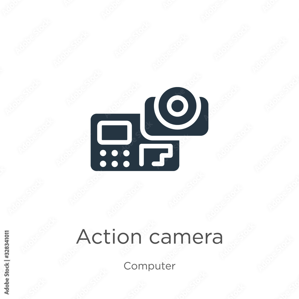 Poster action camera icon vector. trendy flat action camera icon from computer collection isolated on white