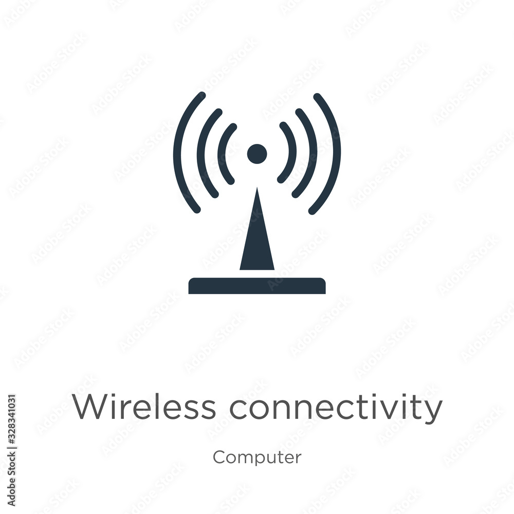 Poster wireless connectivity icon vector. trendy flat wireless connectivity icon from computer collection i