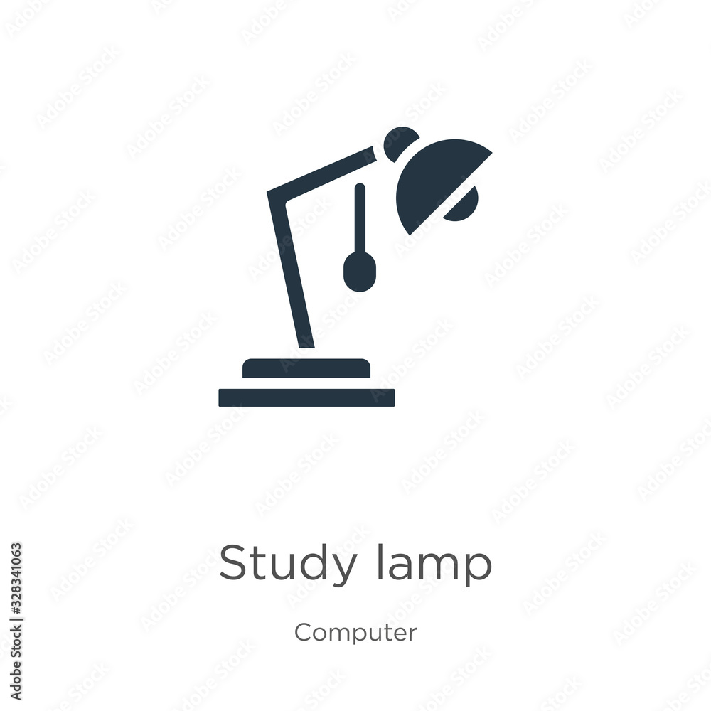 Poster study lamp icon vector. trendy flat study lamp icon from computer collection isolated on white backg