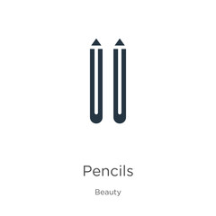 Pencils icon vector. Trendy flat pencils icon from beauty collection isolated on white background. Vector illustration can be used for web and mobile graphic design, logo, eps10