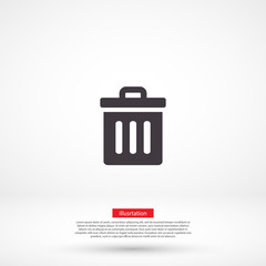 Trash vector icon , lorem ipsum Flat design