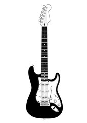 Fototapeta premium Electric guitar. Black & white versions. High quality details. 