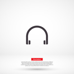 Headphones vector icon , lorem ipsum Flat design
