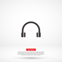 Headphones vector icon , lorem ipsum Flat design