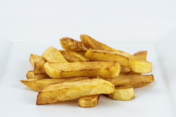 French fries potatoes isolated on white background