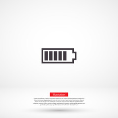 Battery vector icon , lorem ipsum Flat design