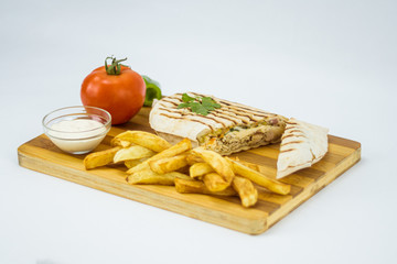 Shawarma with fries